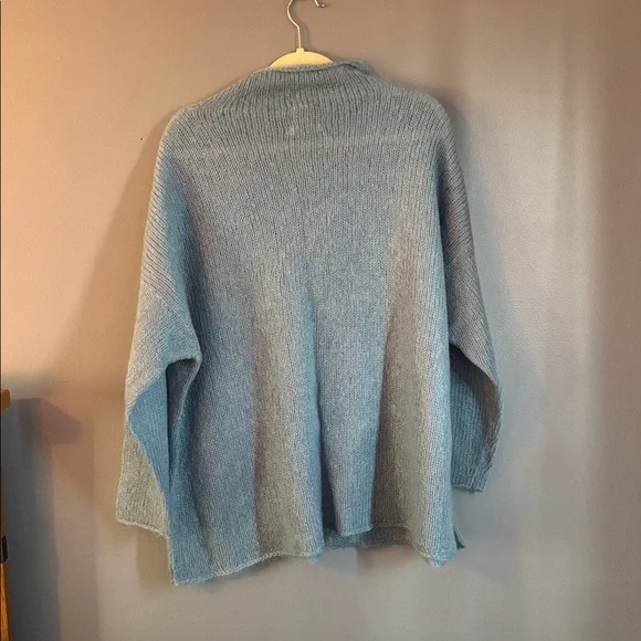 EUC Margaret O'Leary handknit mohair sweater *slate blue * sz 2 - Picture 2 of 8